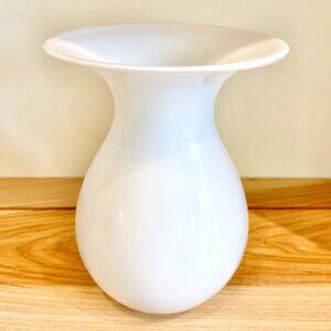 "Shape" - White Glass Vase for Holmegaard by Peter Svarrer